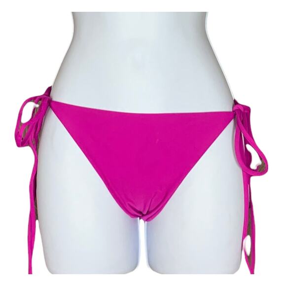 Storm Formentera Fuchsia Pink String Bikini Bottom LARGE Cheeky Triangle $79 NEW - Picture 1 of 6
